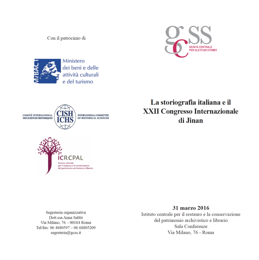 La storiografia italiana e il XXII Congresso Internazionale di Jinan