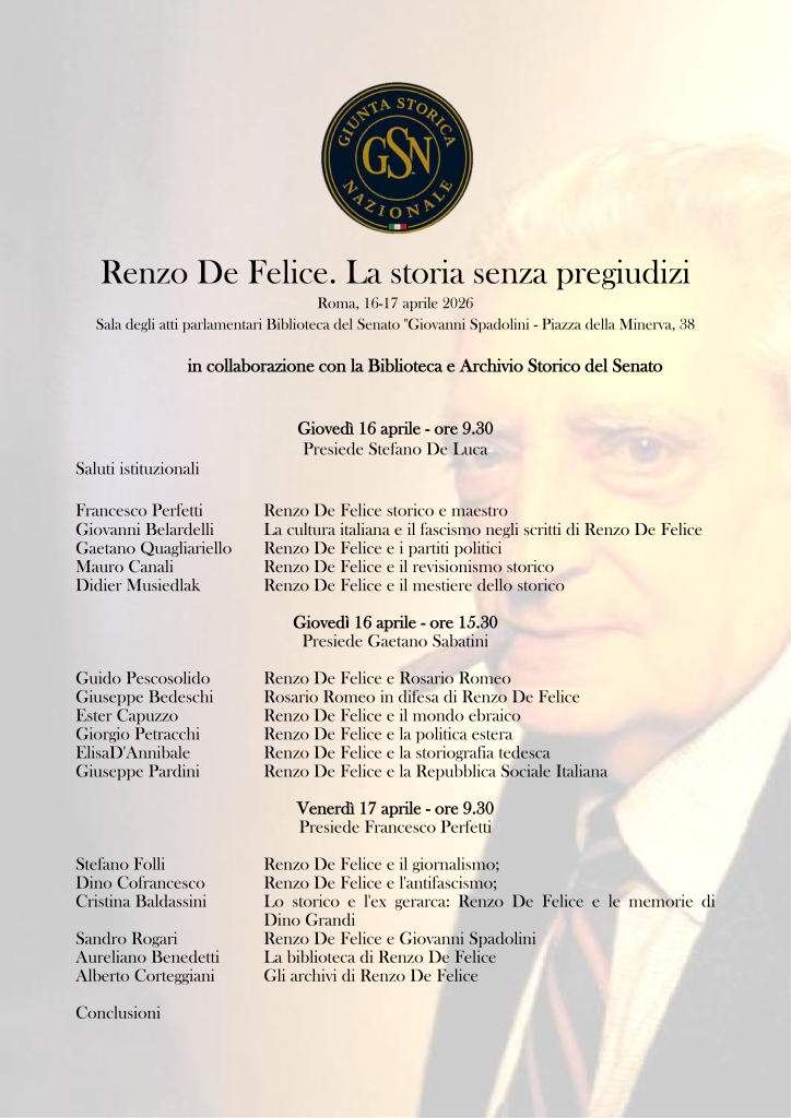 Locandina convegno Renzo De Felice